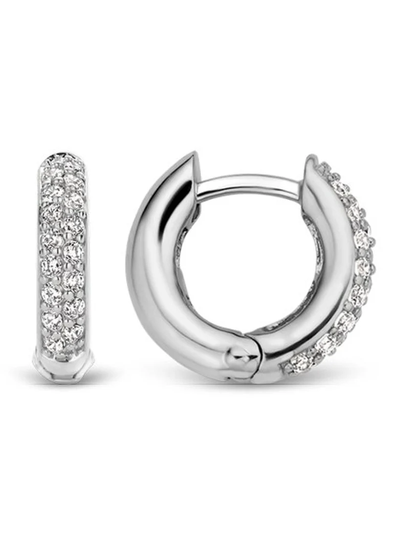 TI SENTO - Milano Silver hoop earrings with zirconia 7210ZI