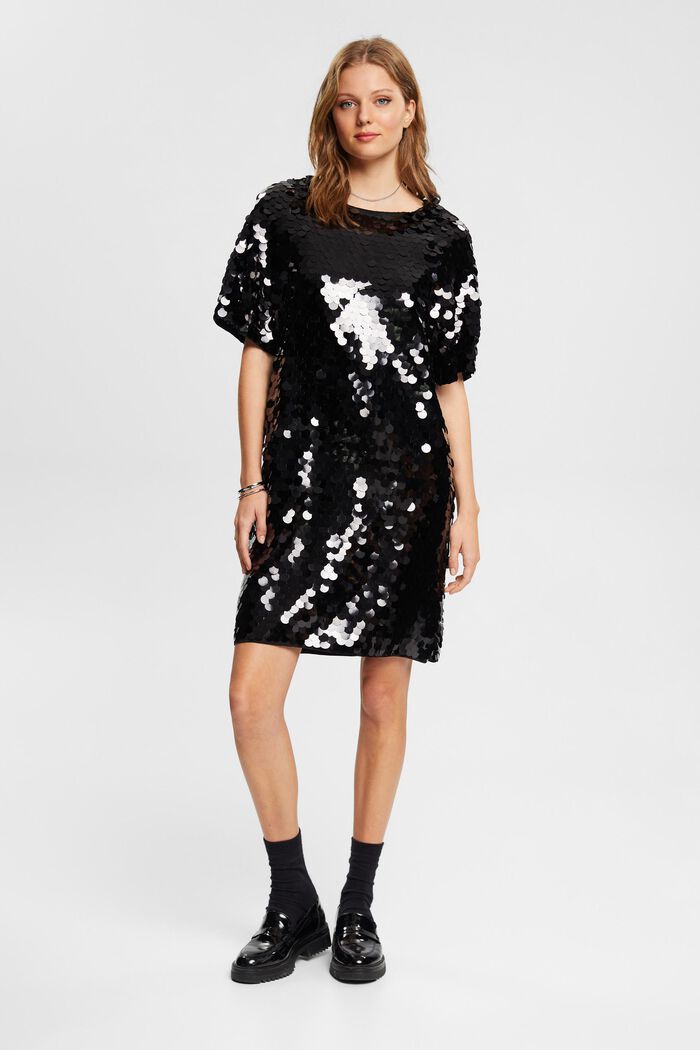 Minikleid mit großen Pailletten, LENZING™ ECOVERO™