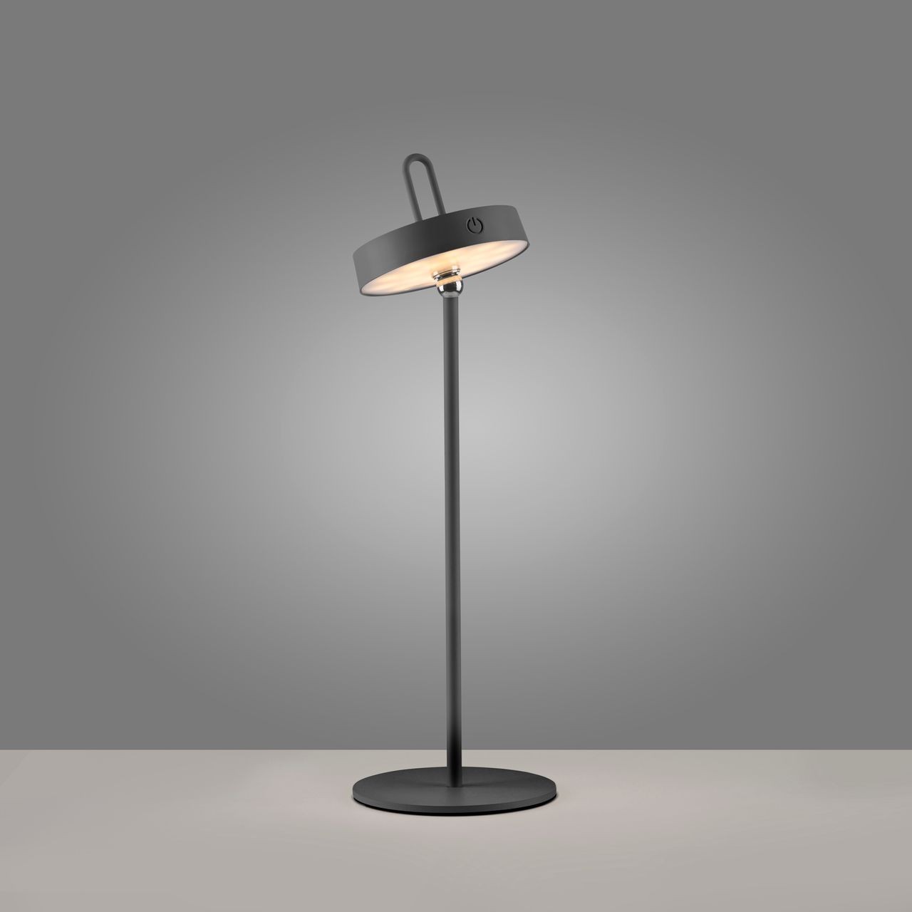 JUST LIGHT Akku Tischleuchte AMAG, 1x LED-Board/1,50Watt/2700Kelvin, IP44, Schwarz