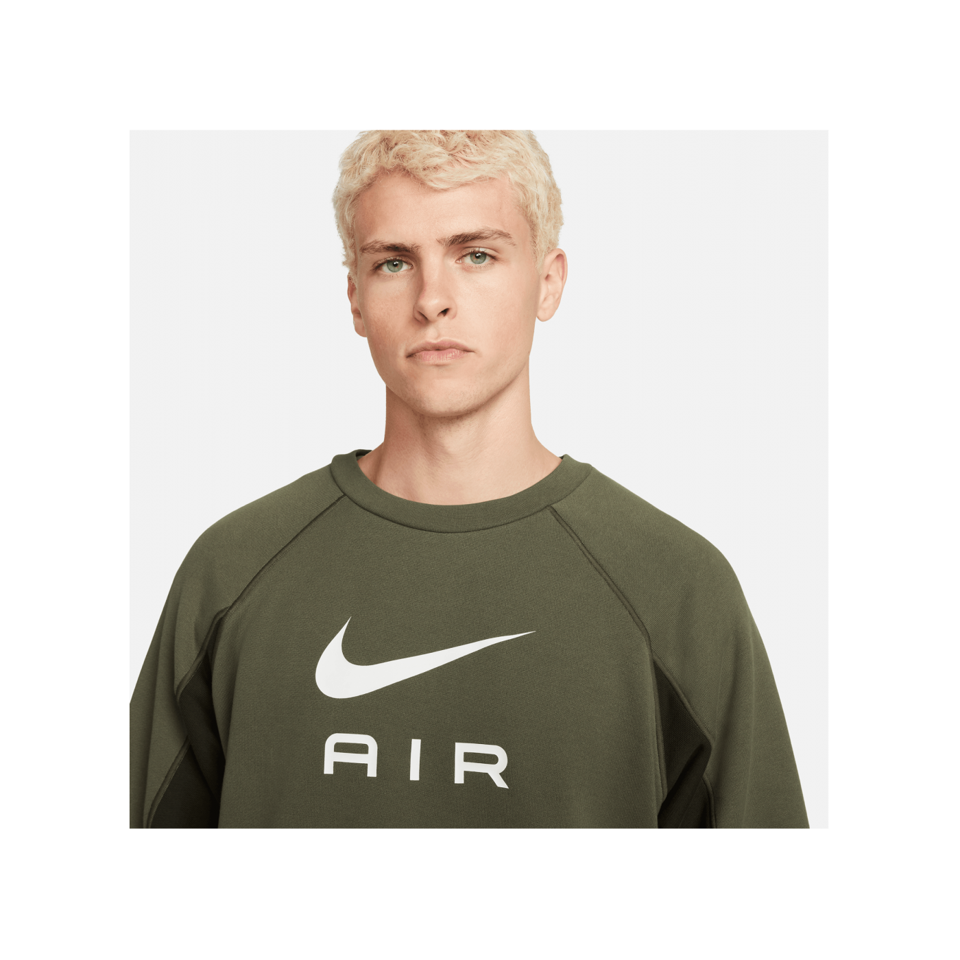 Nike Air FT Crew Sweatshirt Grün Weiss F222