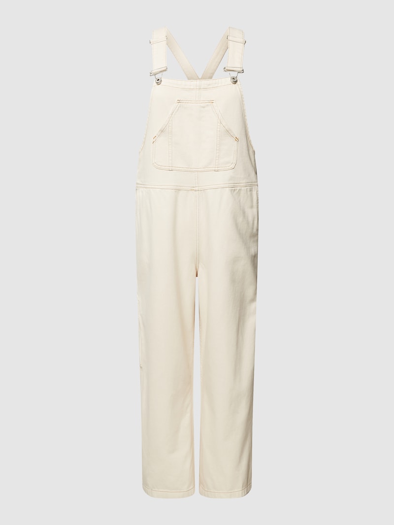 Latzhose mit Eingrifftaschen Modell 'Jumper' in offwhite