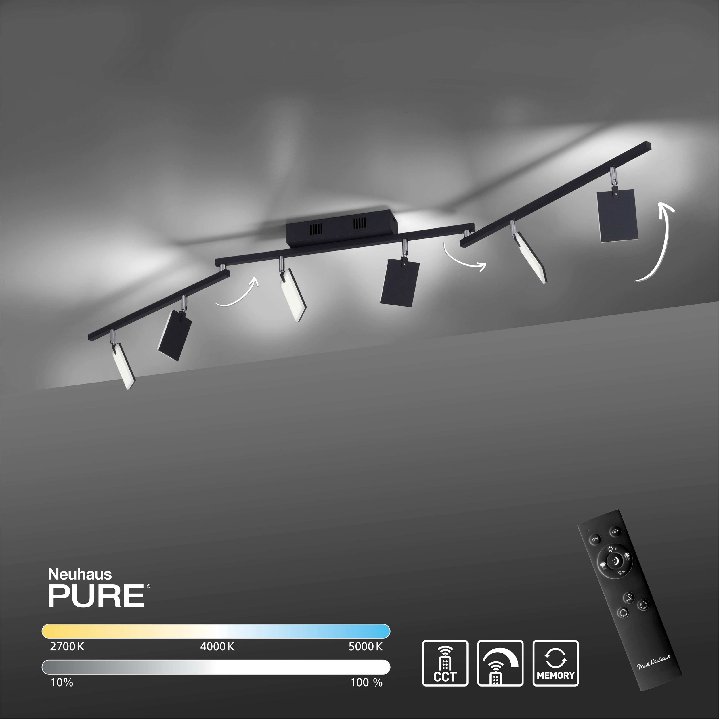 PURELED-Deckenleuchte 6flg