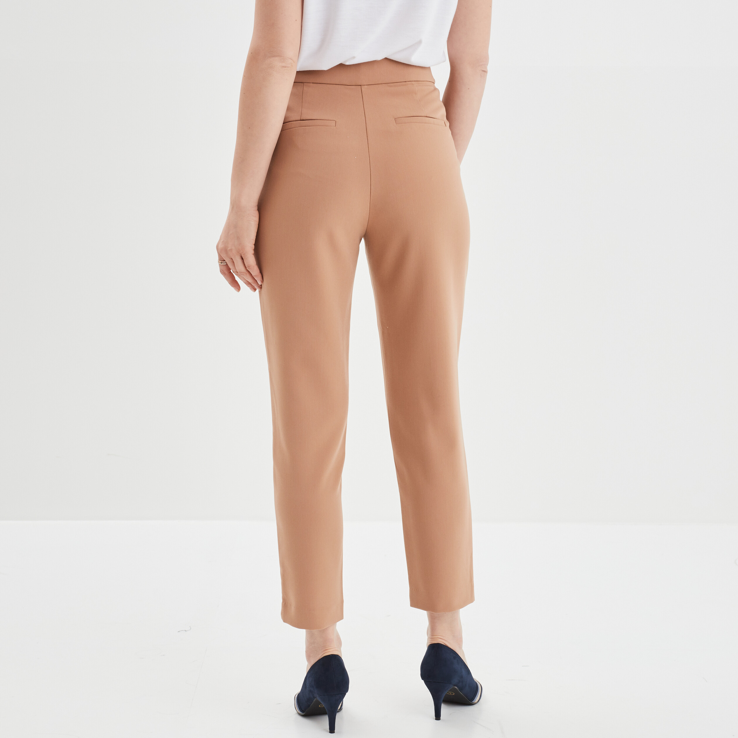 Pantalon droit à pont 2 poches Mosquitos marron clair femme | La Halle