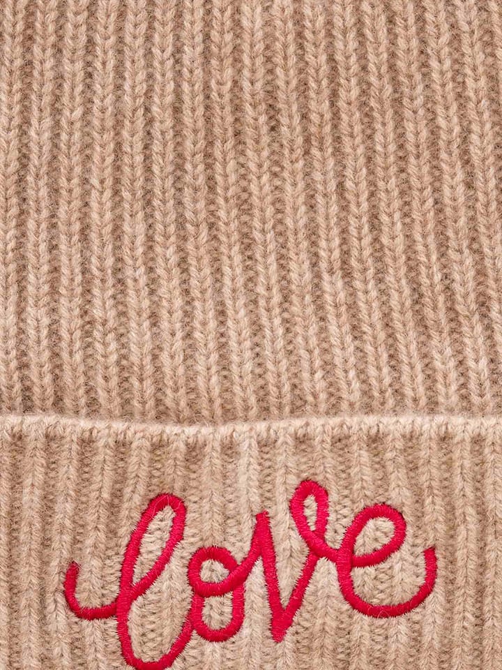 Zwillingsherz Kaschmir-Beanie in Hellbraun günstig kaufen onesize