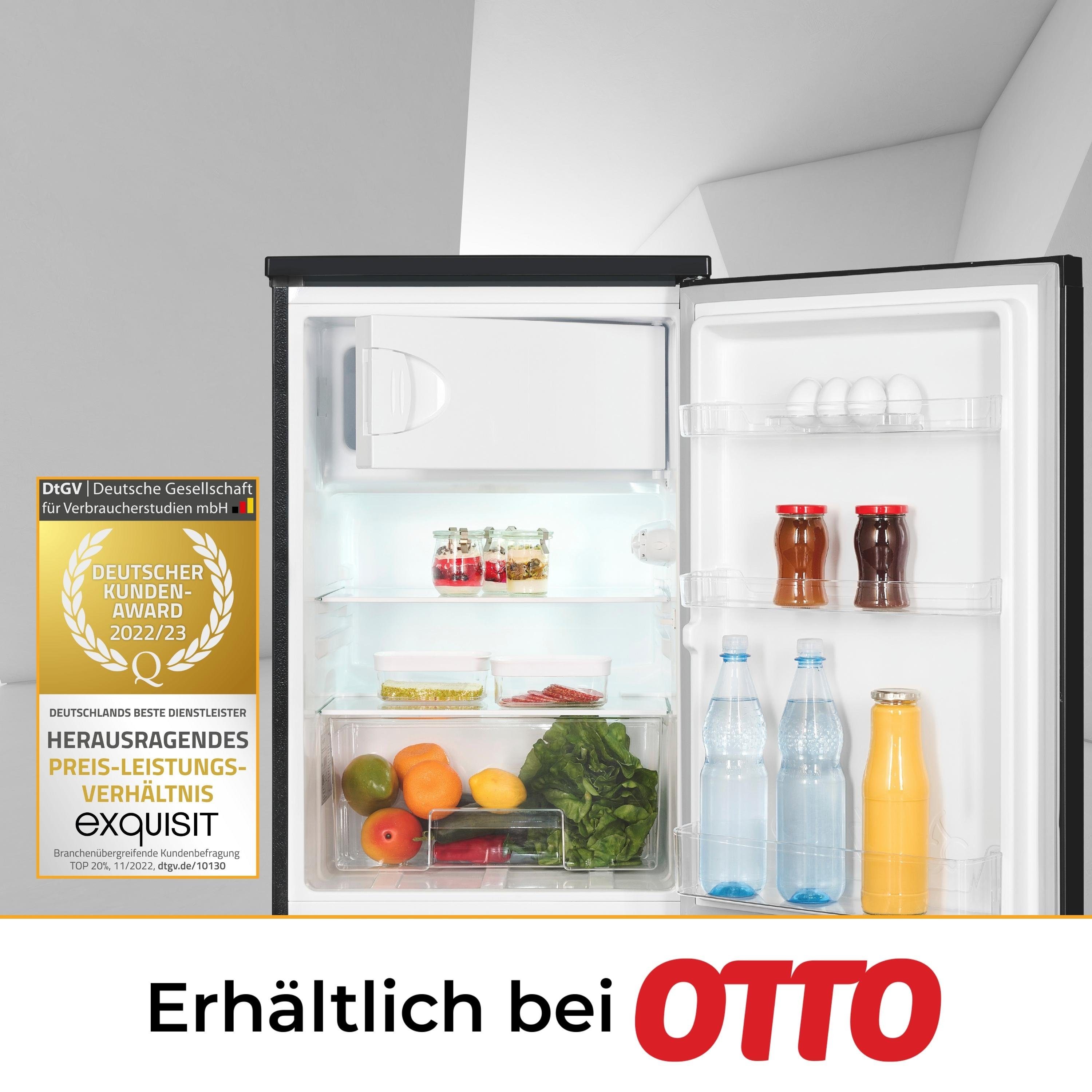 exquisit Kühlschrank KS516-4-051C, 84.5 cm hoch, 54.9 cm breit, Türanschlag wechselbar, Gemüsefach, Temperaturregelung