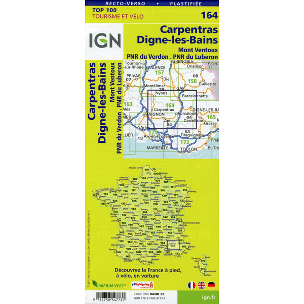 Carpentras Dignes-les-Bains 1:100 000 - Karte