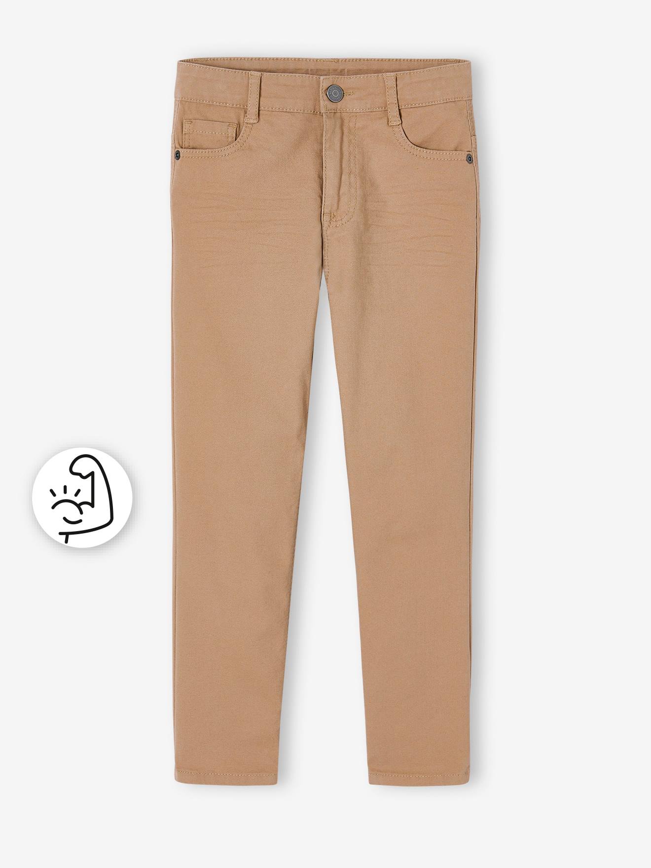 Pantalon droit indestructible garçon kaki fonce