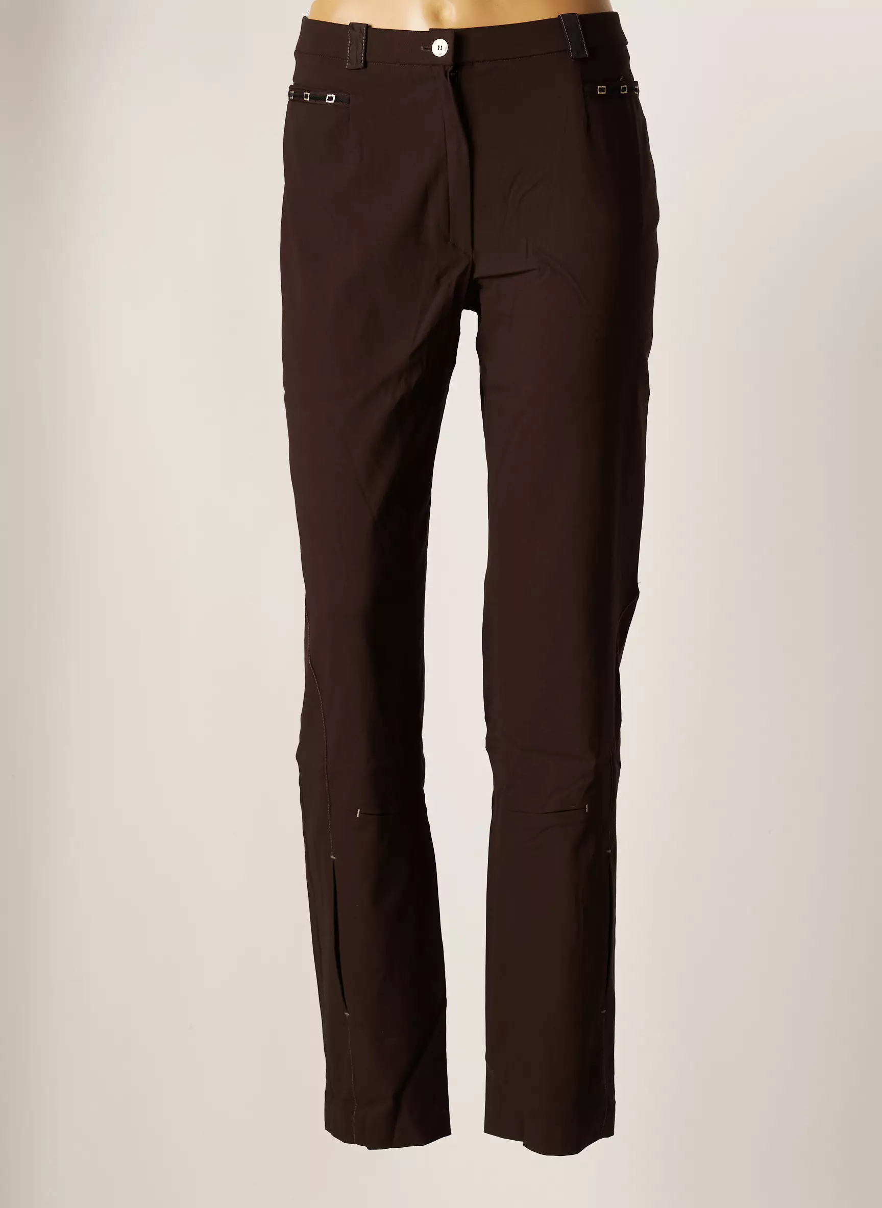 Christine Laure Pantalons Slim Femme couleur marron
