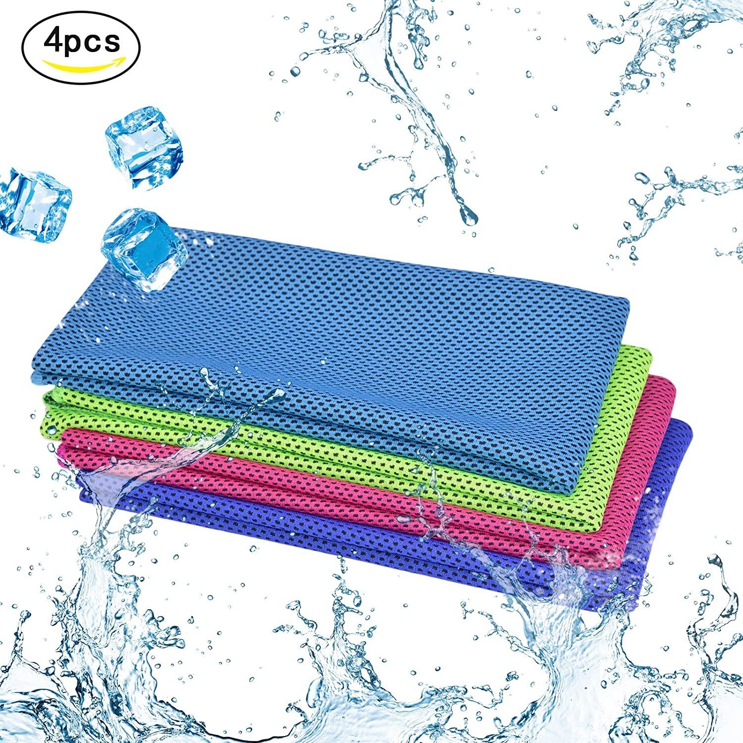 FeelGlad Sporthandtuch Handtuch-Set, kühlende Soforthandtücher, (4-St)