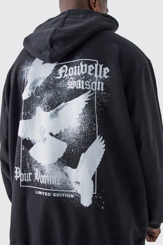 Plus Oversize Hoodie mit Print