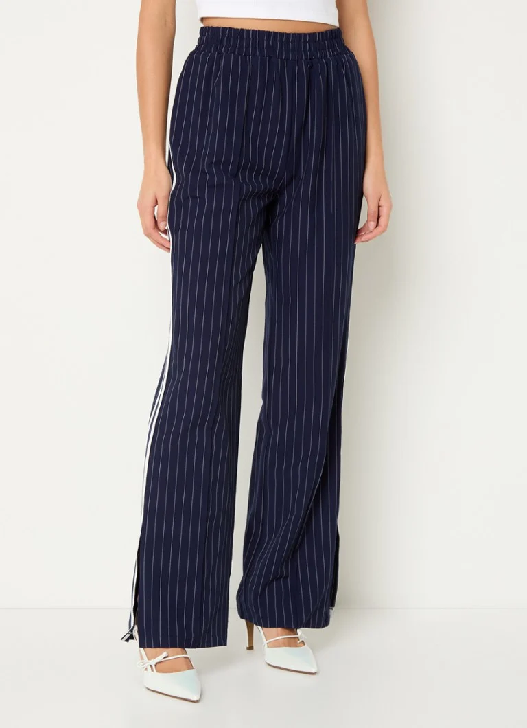 Refined Department Elena high-waist loose-fit trousers with pinstripe and side pockets