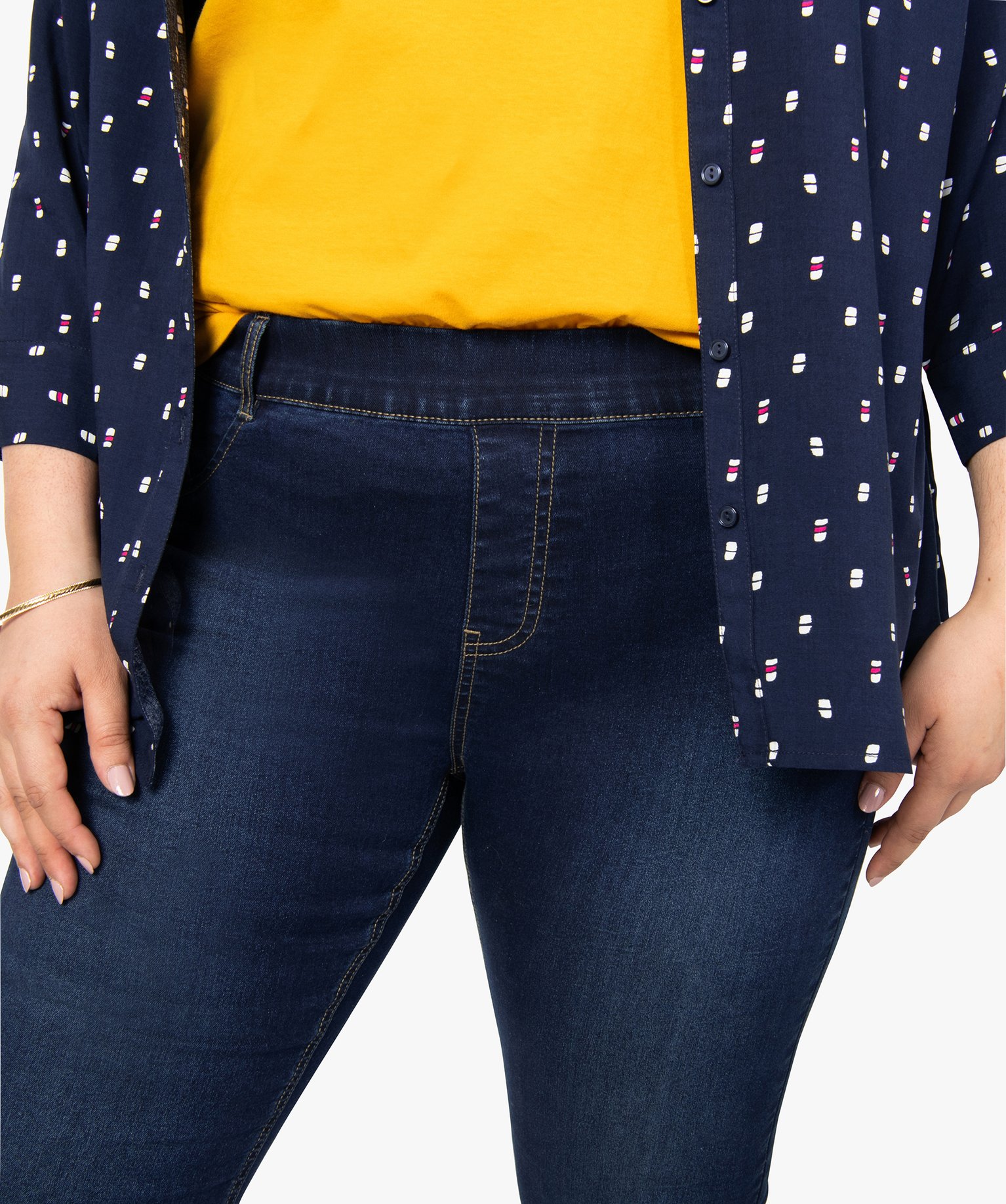 Jegging femme grande taille en coton stretch brut | GEMO