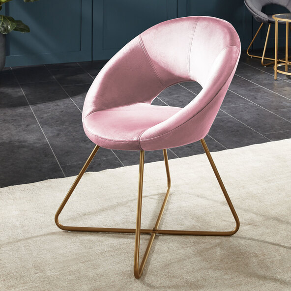 Samtstuhl SELESA, rosa