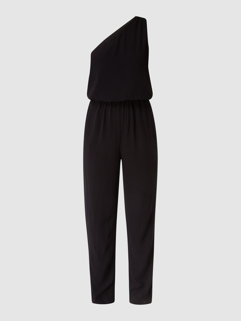 One-Shoulder-Jumpsuit aus Rayon in schwarz