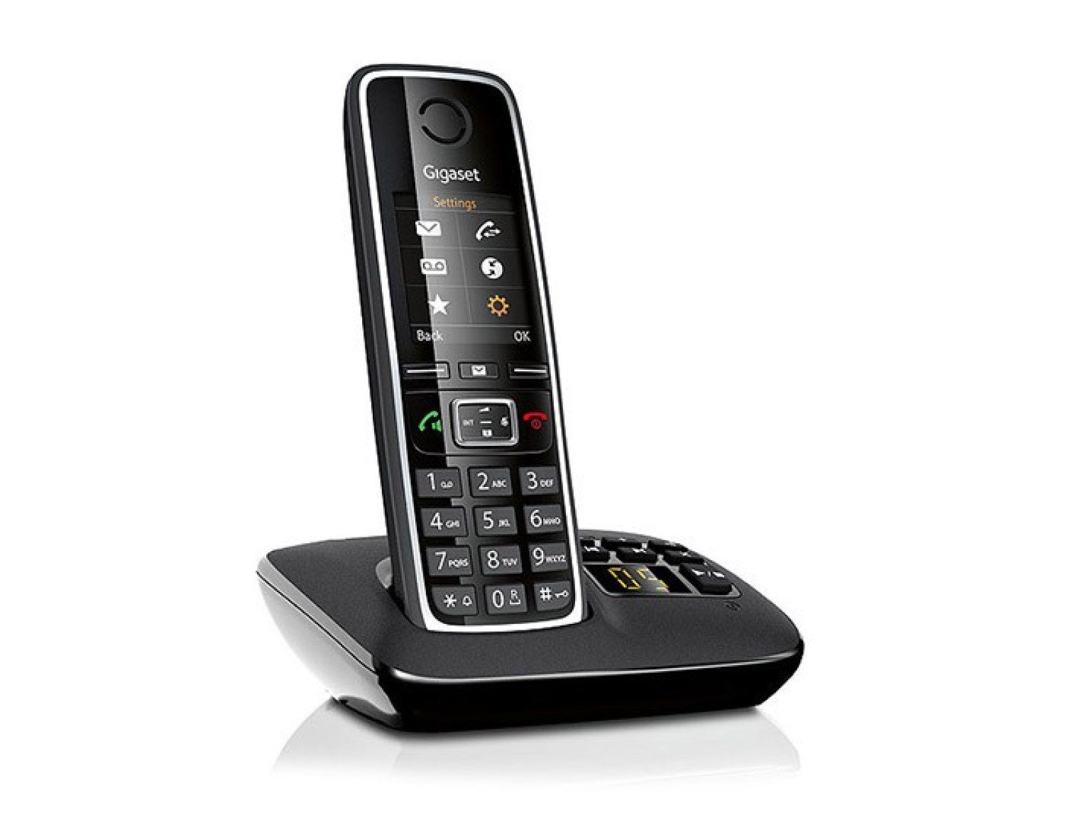 Gigaset C 530A Festnetztelefon (Mobilteile: 1, Freisprechen, Großes beleuchtetes TFT-Farbdisplay, Wecker, Kalender)