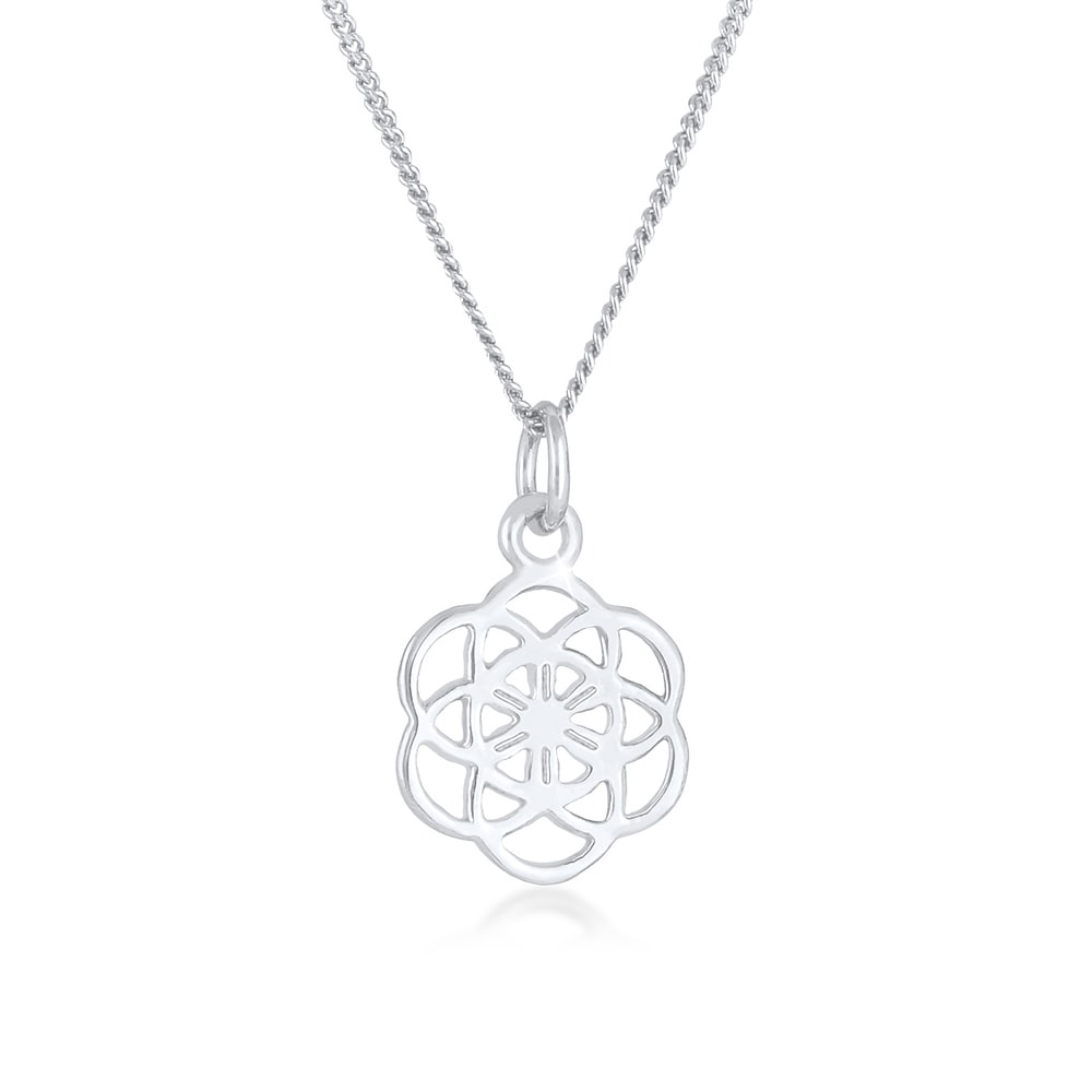 Nenalina Nenalina Collier Fleur de vie dame Fleur symbole en argent 925 plaqué or Bijoux