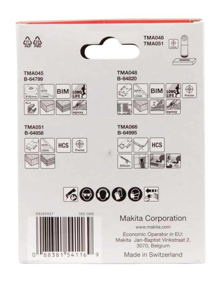 Makita Accessories B-67505 Golvset Multiverktyg Starlock 4-delars