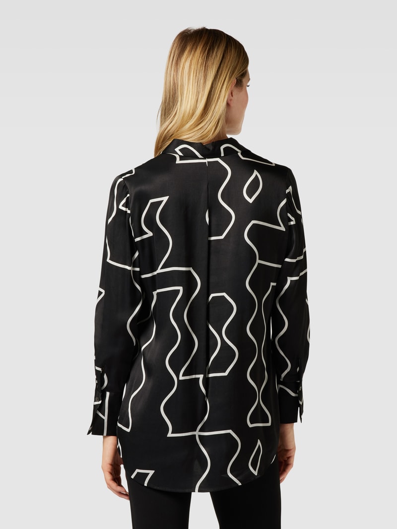 Bluse mit Allover-Muster in schwarz