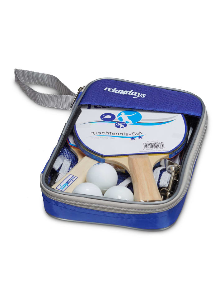 relaxdays 7 tlg. Tischtennis Set 2 Sterne in Blau günstig kaufen onesize