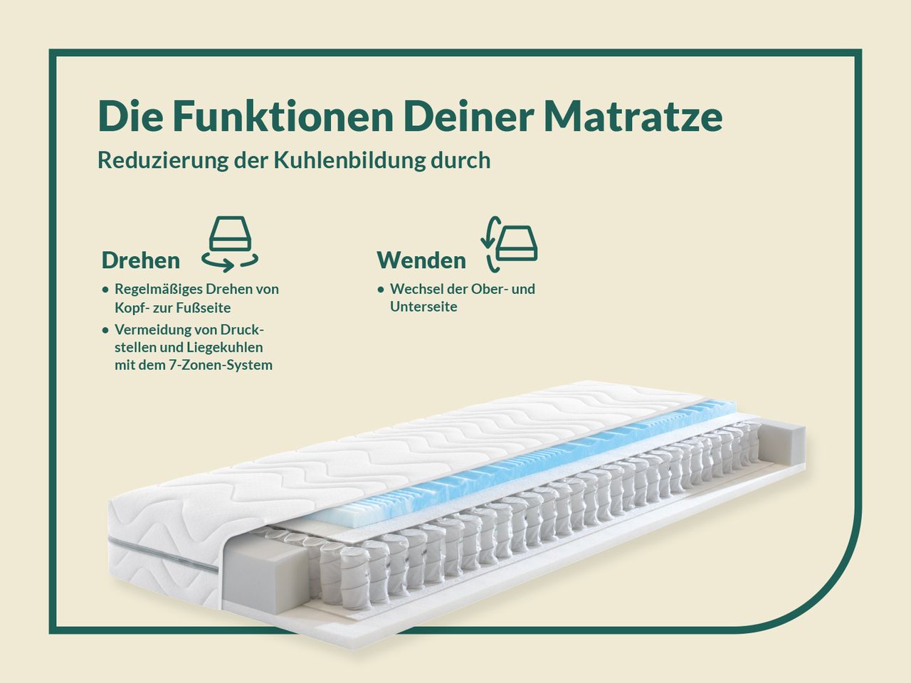 Frankenstolz f.a.n. 7-Zonen-Taschenfederkern-Matratze Aman 140x200, H2