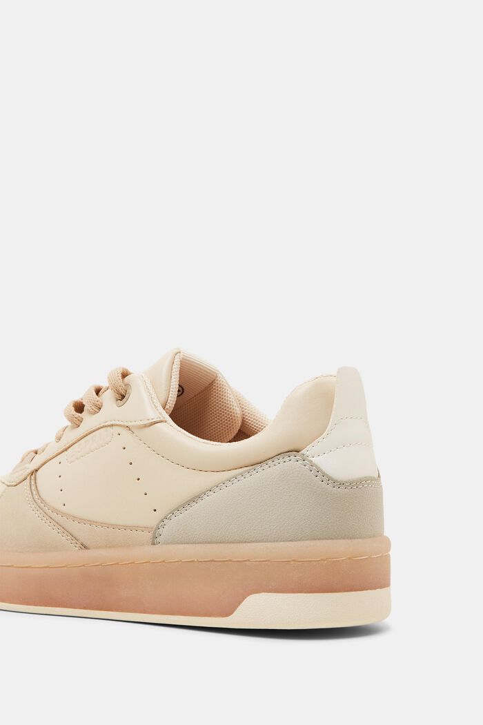 Zweifarbige Sneaker in Lederoptik