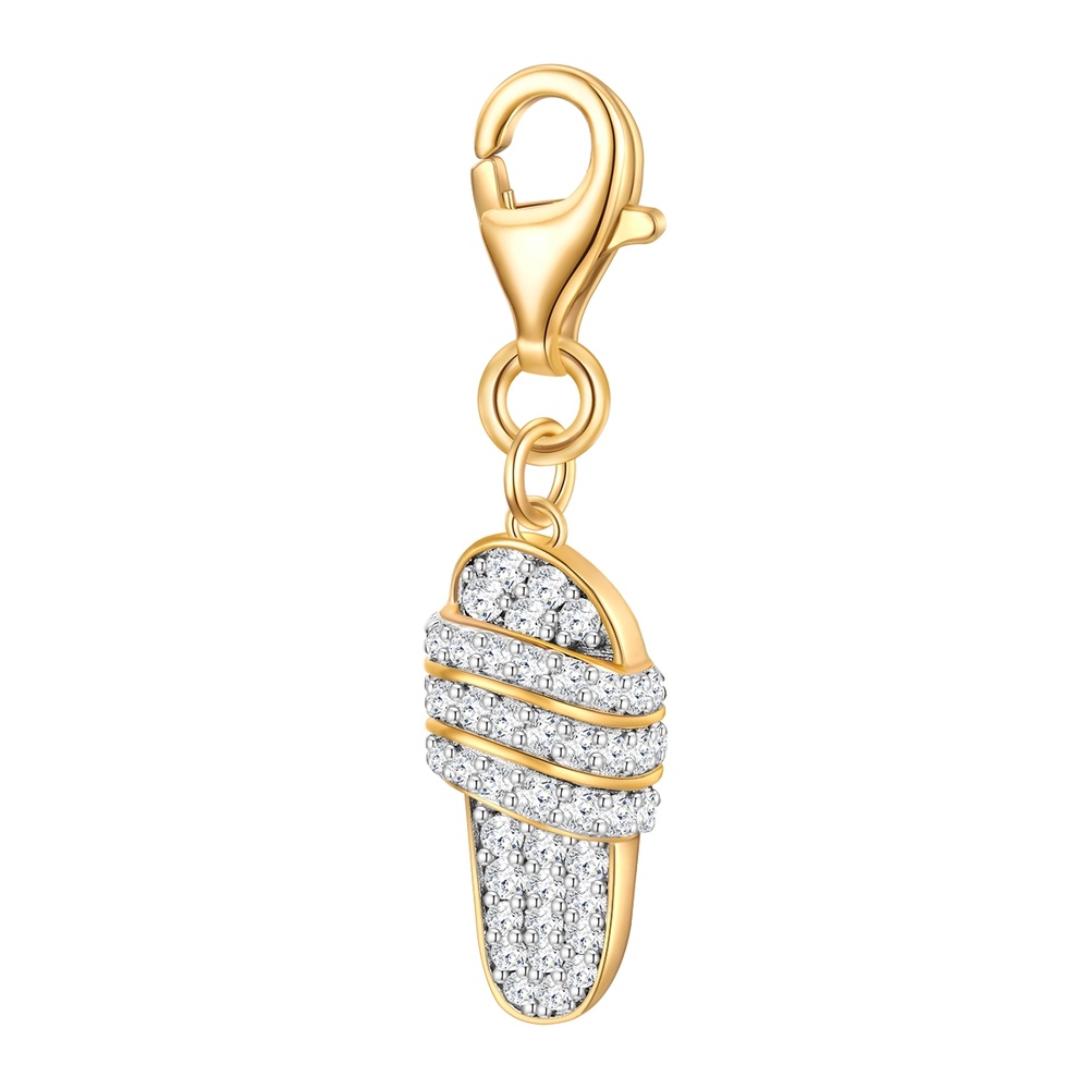 Glanzstücke München Breloque fantaisie sandale Argent sterling Oxyde de zirconium (CZ) en Or jaune porte-bijoux