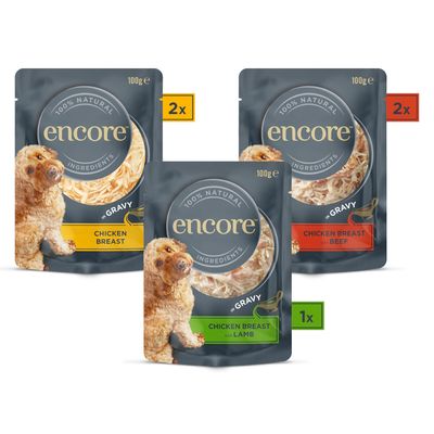 Sparpaket Encore Dog Gravy Pouch Mix 20 x 100 g