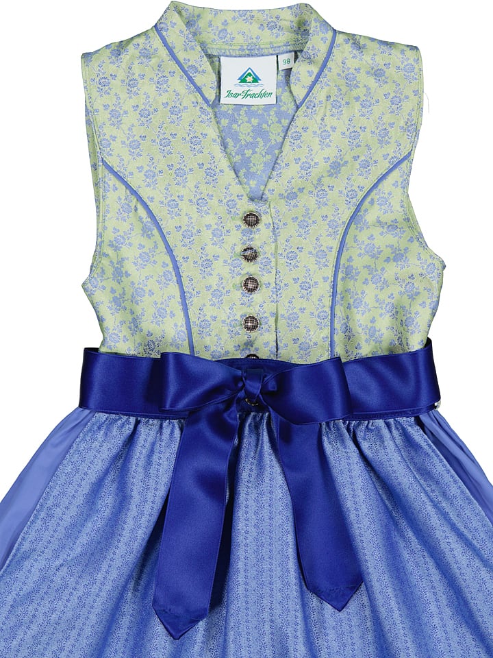 Isartrachten Dirndl in Hellgrün/ Blau günstig kaufen