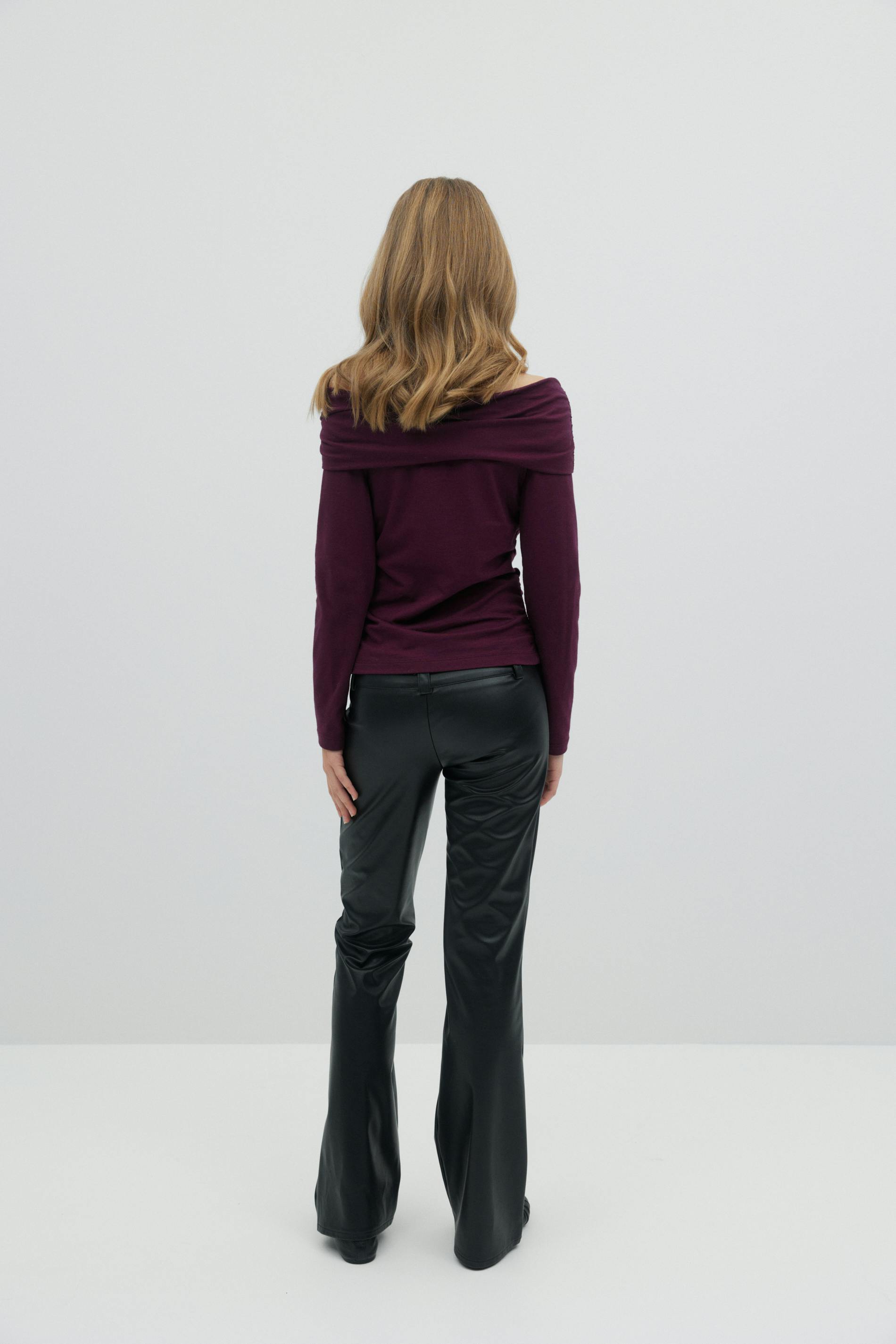 Y bootcut pu trousers