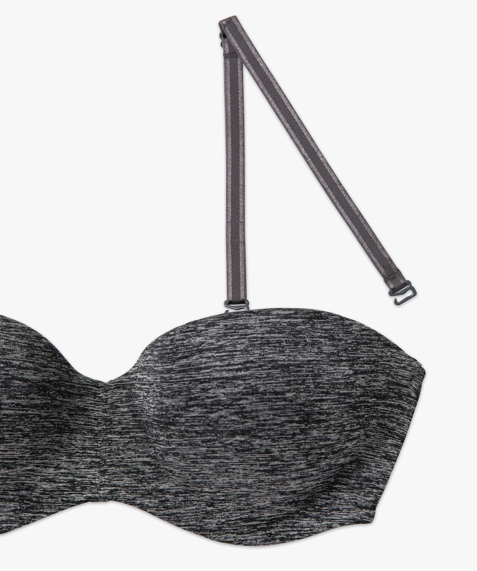 Soutien-gorge bandeau en microfibre avec bretelles muti-pos... gris fonce | GEMO