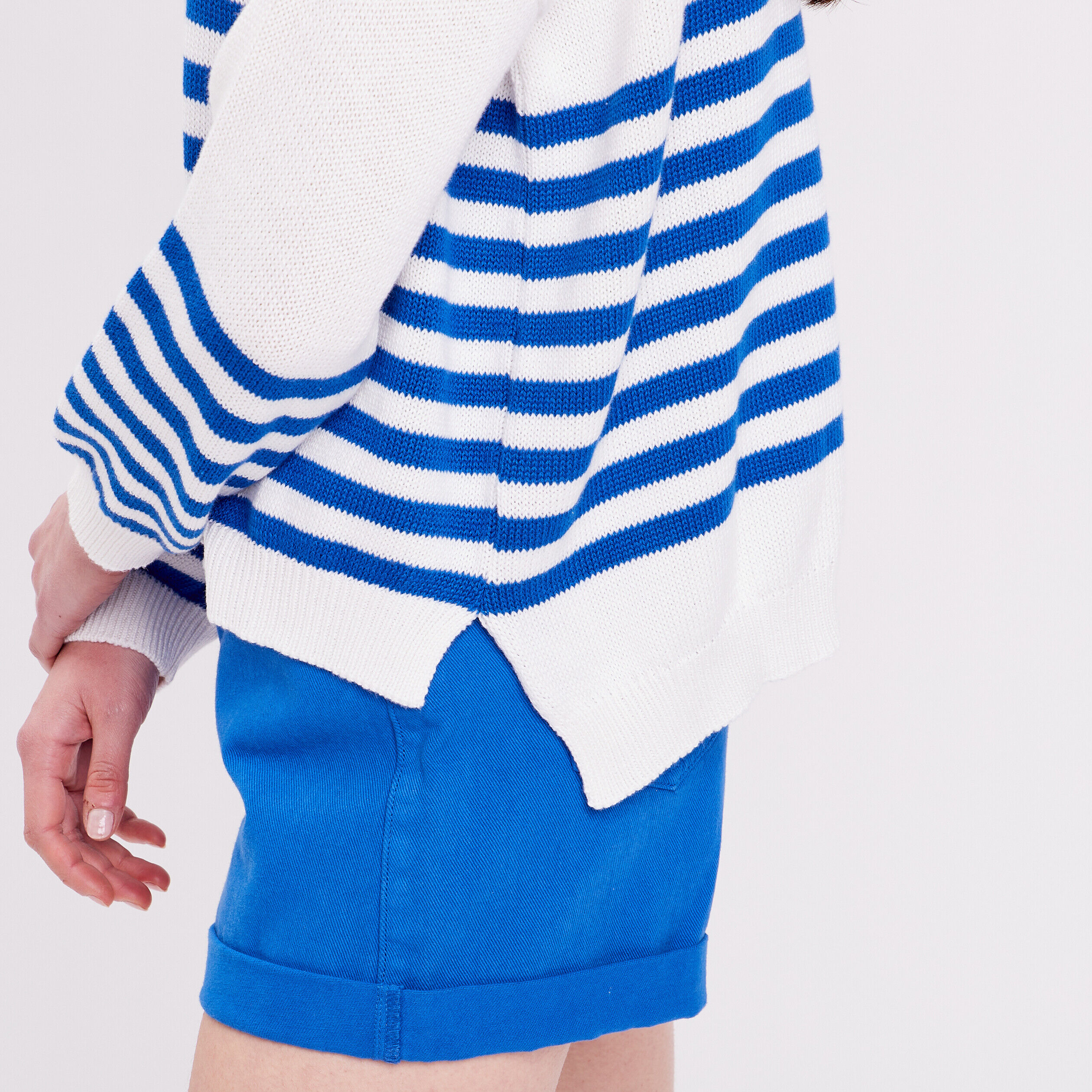 Pull manches longues bleu marine femme | Cache Cache