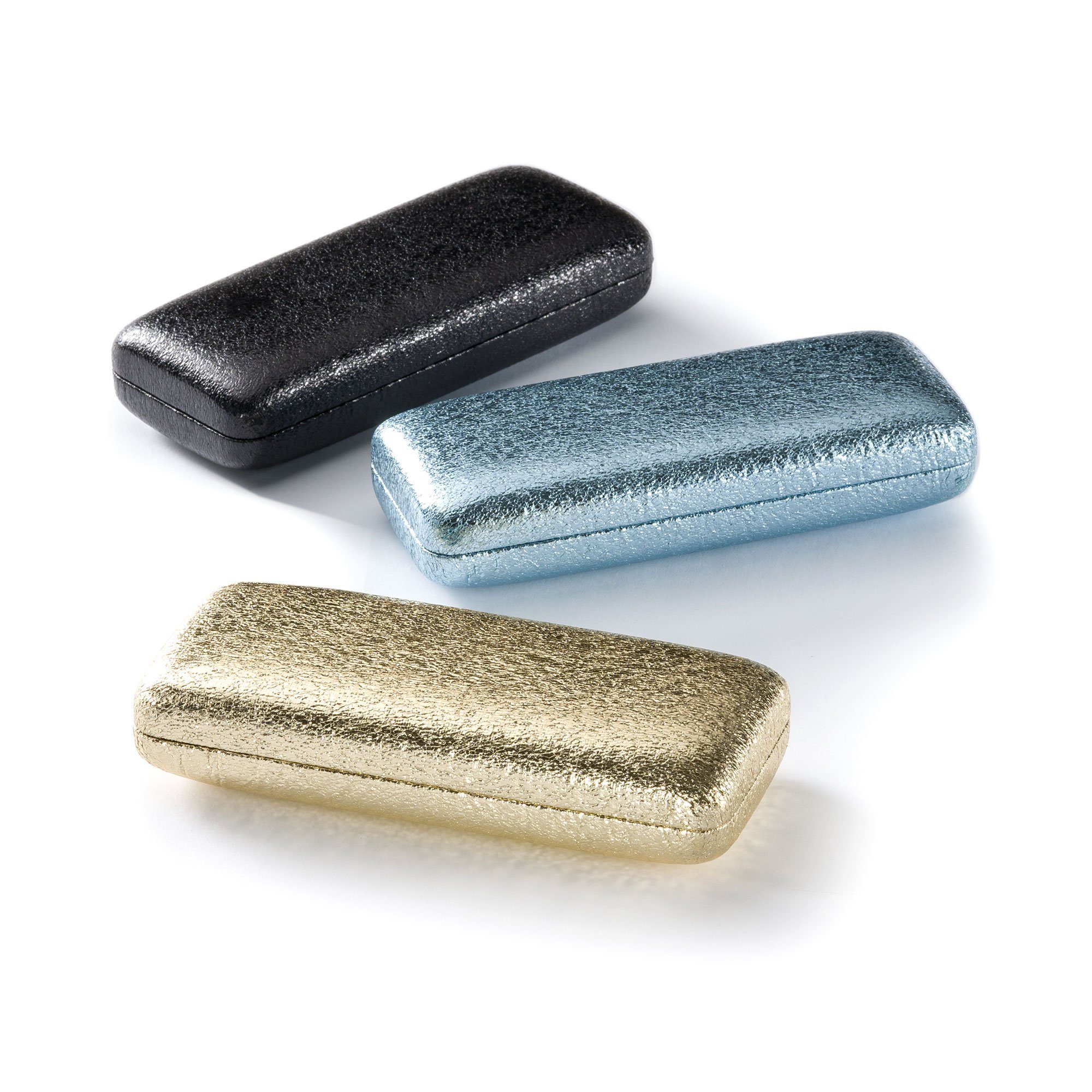 FEFI Brillenetui im bunten Glitter-Look (Hardcase), inklusive Mikrofasertuch
