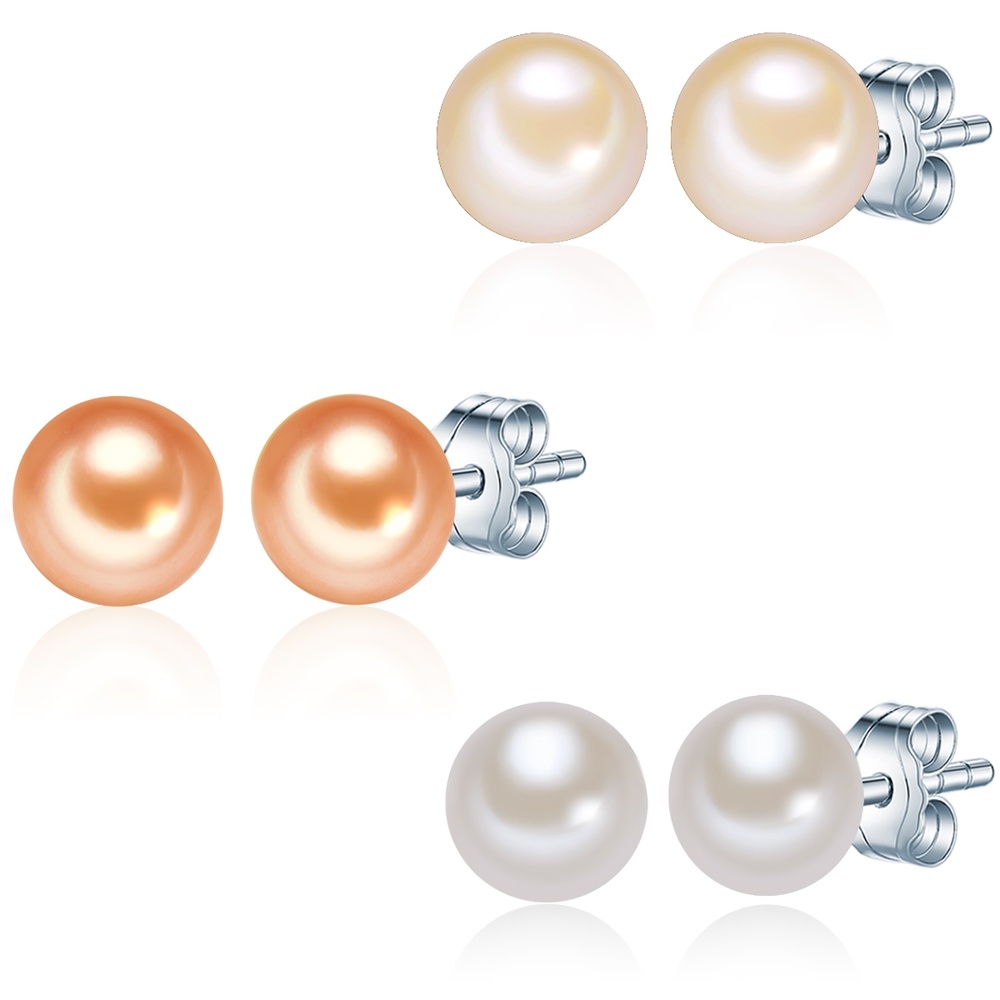 Valero Pearls Puce d'oreille en perle Perle de culture d'eau douce Perle de culture d'eau douce Boucles d'oreilles