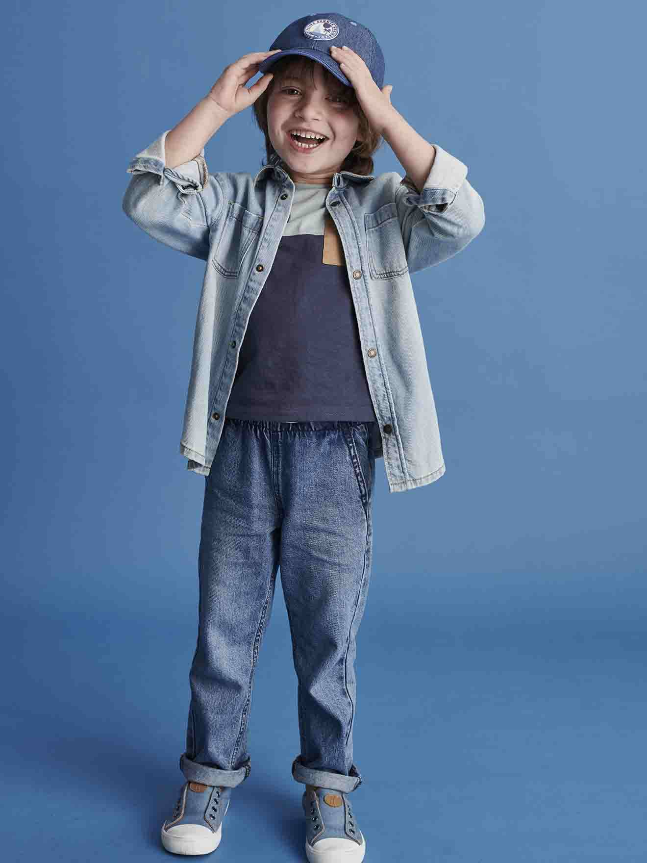 Vertbaudet Jungen T-Shirt, Colorblock Oeko-Tex - azurblau