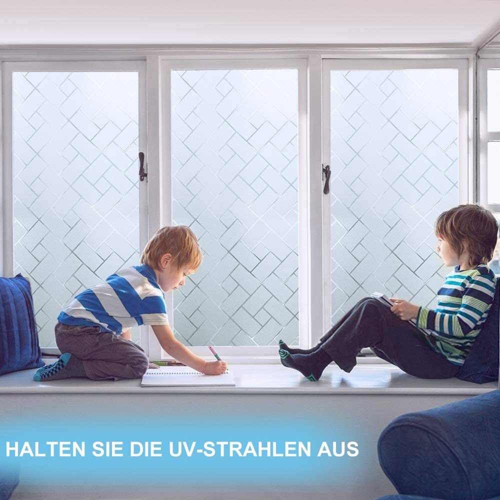 Fensterfolie Selbstklebend ohne Klebstoff Fensterfolie, Jormftte, Mattiert, Statische Adsorption 45*200cm