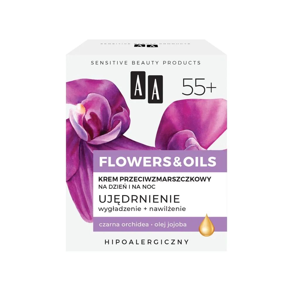 AA Flowers&Oils 55+ Opstrammende antirynke dag- og natcreme