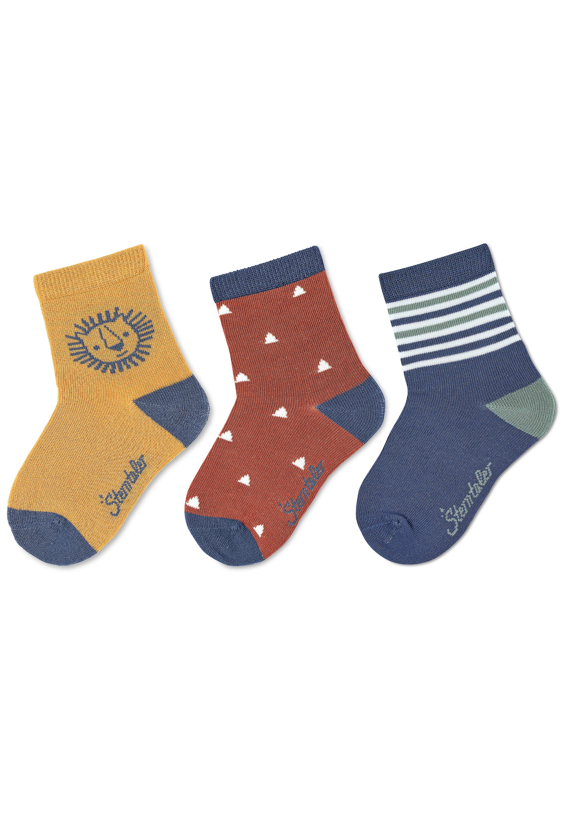 Kindersocken 3er-Pack  in Gelb oder Hellblau