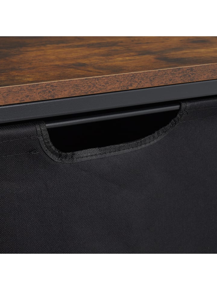 relaxdays Wäschekorbregal in Schwarz/ Braun - (B)80 x (H)74,5 x (T)33 cm günstig kaufen onesize
