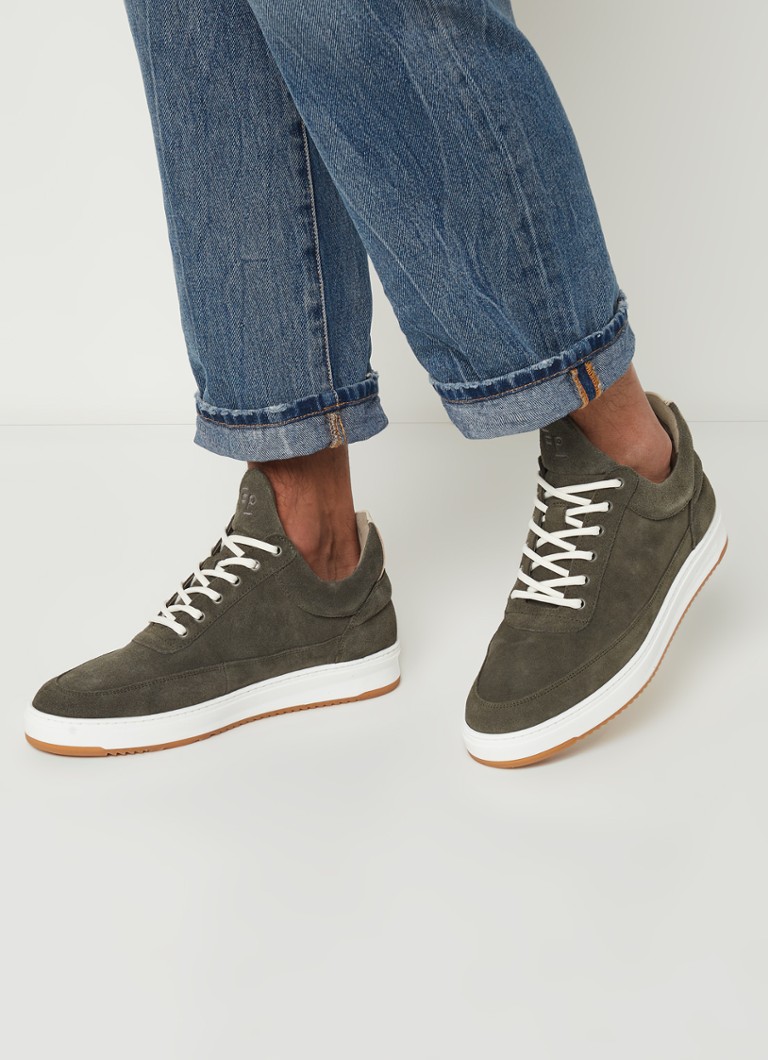 Niskie buty sportowe Filling Pieces Ripple ze zamszu ze skórzanymi detalami.
