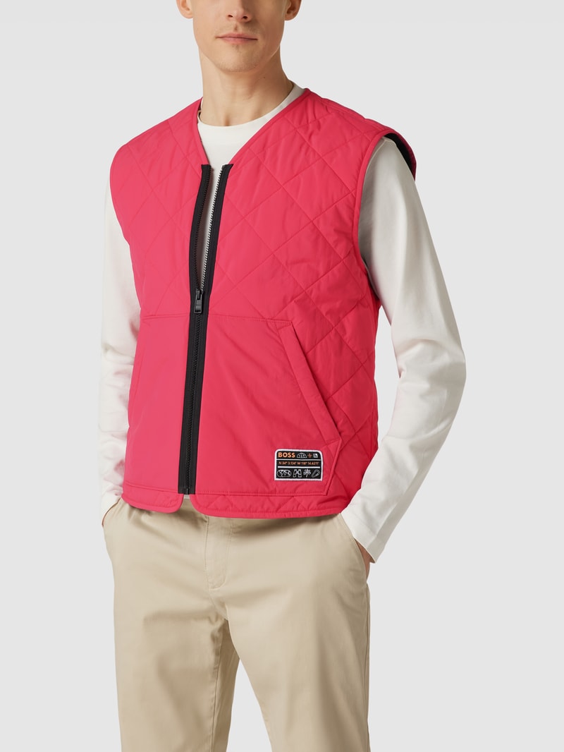 Steppweste mit Label-Patch Modell 'Okella' in pink