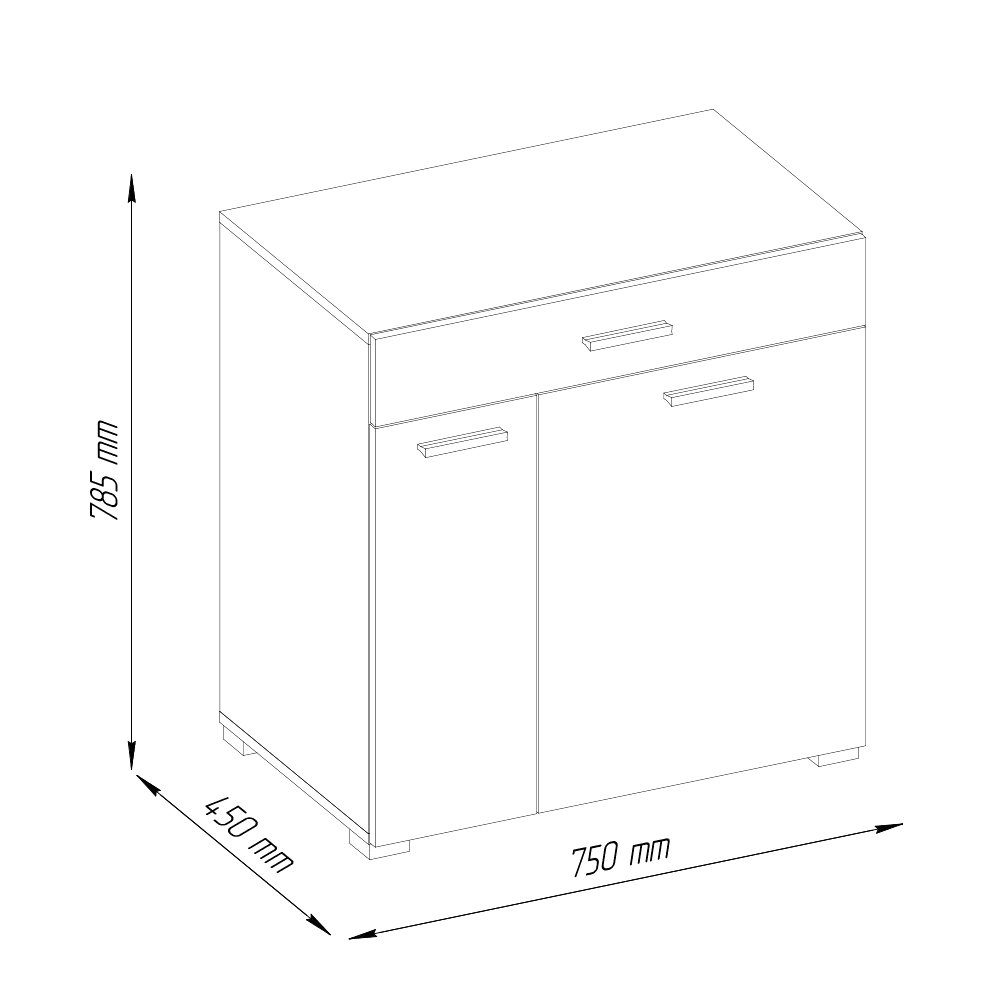 Vicco Wäscheschrank Wäschekorb Badschrank MATTEO XL 2xKipptür Weiß