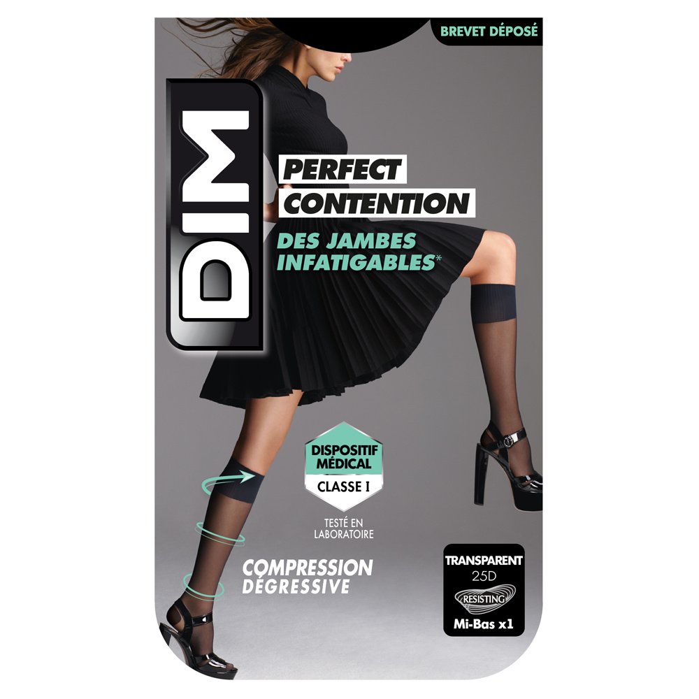DIM Mi-Bas de Contention Transparents Mi-Bas