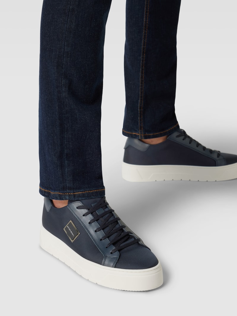Sneaker mit Logo-Detail Modell 'New Metal' in marineblau