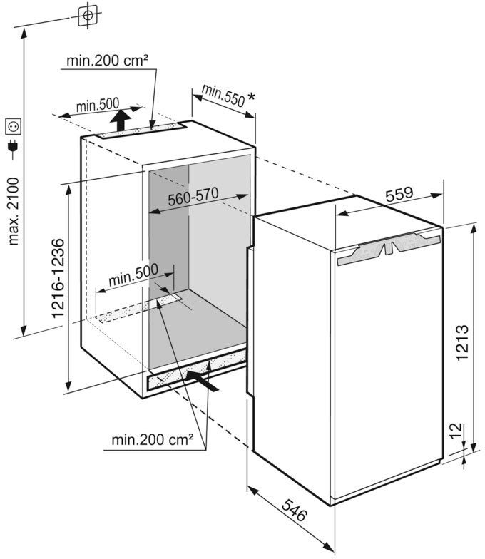 Liebherr Einbaukühlschrank IRBd 4171_991616851, 121,3 cm hoch, 56 cm breit, 4 Jahre Garantie inklusive