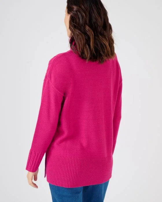 Pull col roulé à torsades