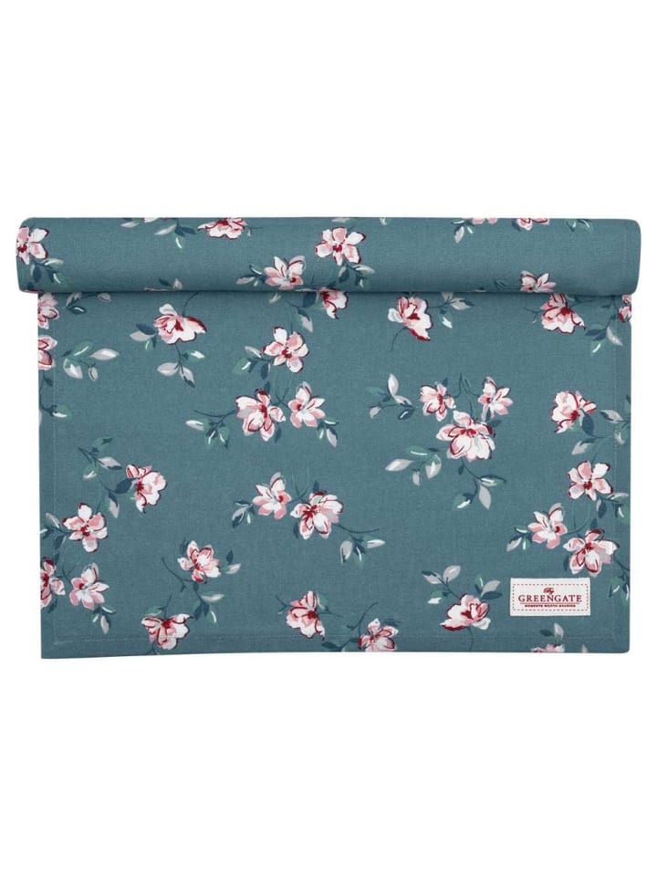 Greengate Tischläufer CLAIR DUSTY GREEN Grün mit Blumen günstig kaufen onesize