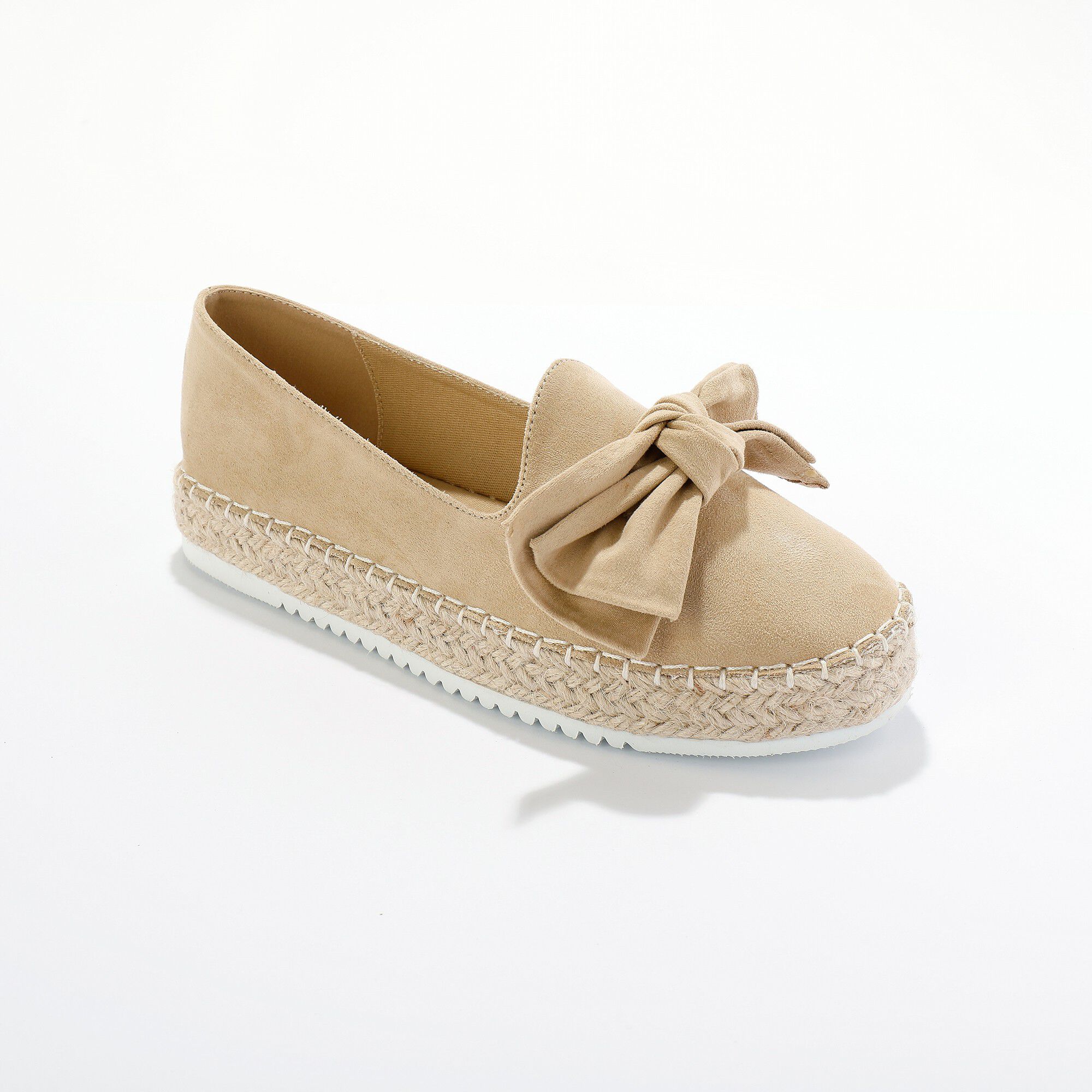 Mocassins espadrilles noeud à semelle corde crantée