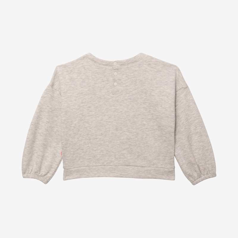 Sweat bébé fille broderie chien en coton recyclé gris Catimini