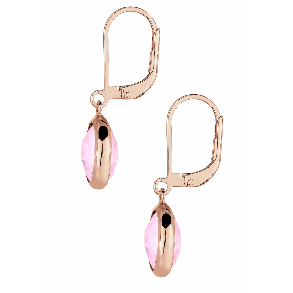 Elli Elli Boucles d'Oreilles Rosenquarz Basic Klassisch Silber rosé vergoldet Boucles d'oreilles