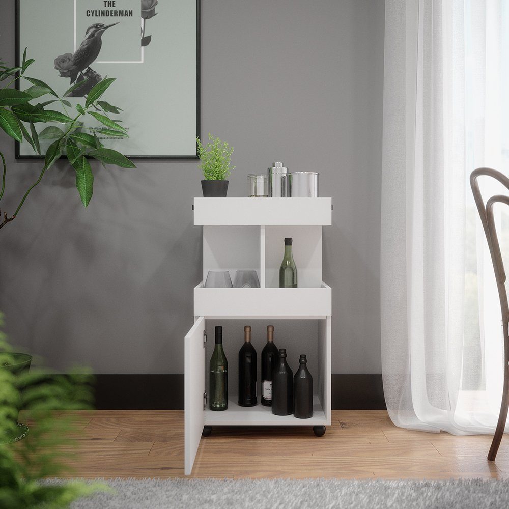 Vicco Barschrank Hausbar Minibar Getränkebar Kamber Weiß